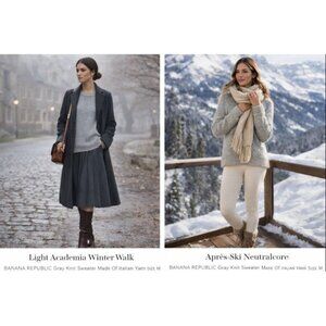 Banana Republic Women Gray Alpaca Merino Wool Sweater M Après-Ski Cozycore